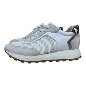 Women’s Veronica Beard Hartley White Leather & Leopard Print Sneakers Sz 7
